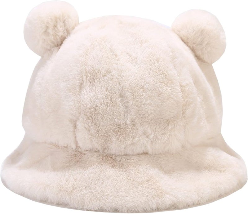 Women's Winter Faux Fur Fuzzy Warm Bucket Hat